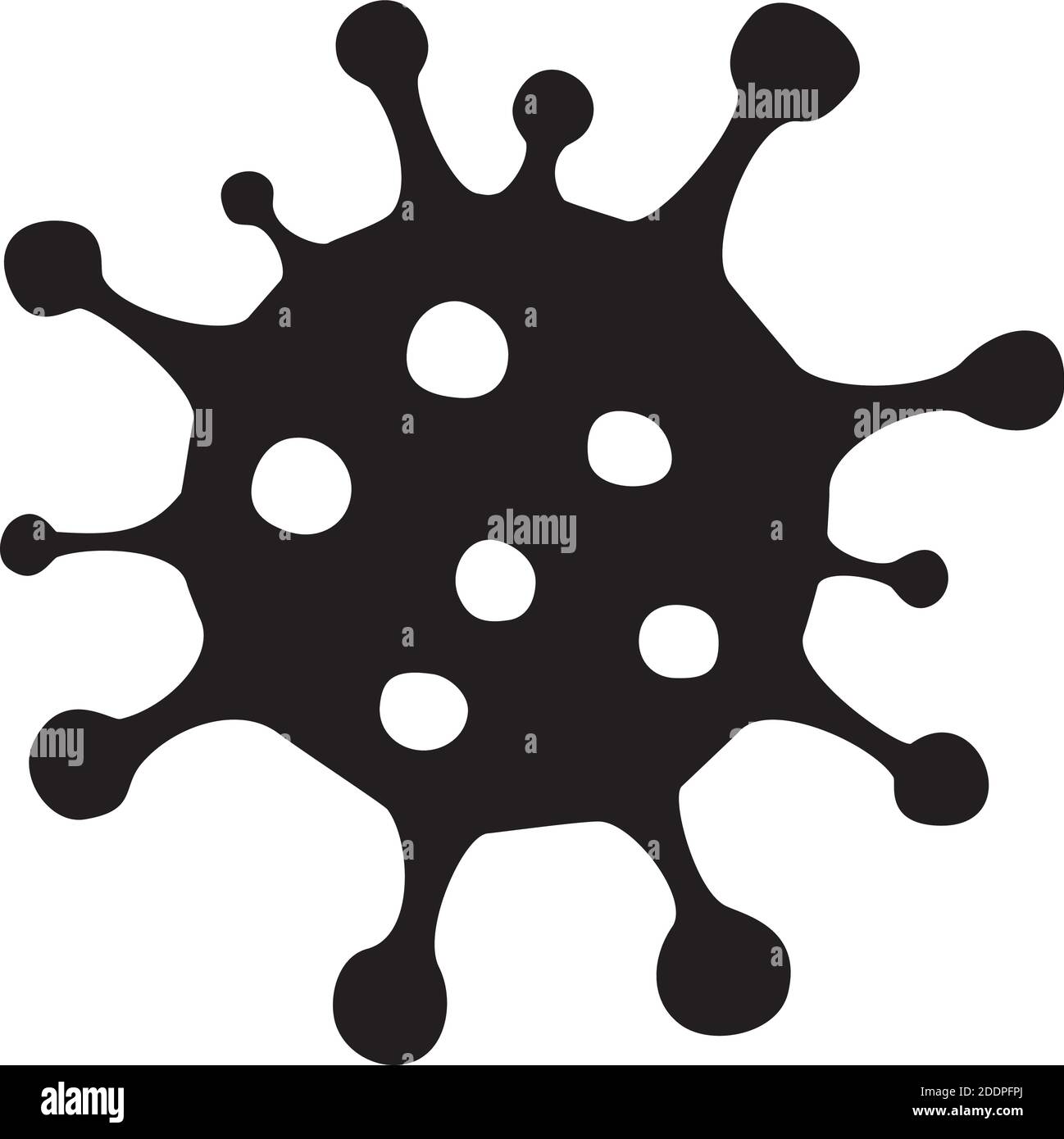 Icona della cellula di coronavirus, 2019-nCoV, Covid-2019. Concetti per prevenire l'infezione e fermare il coronavirus. Icona vettore isolato Illustrazione Vettoriale