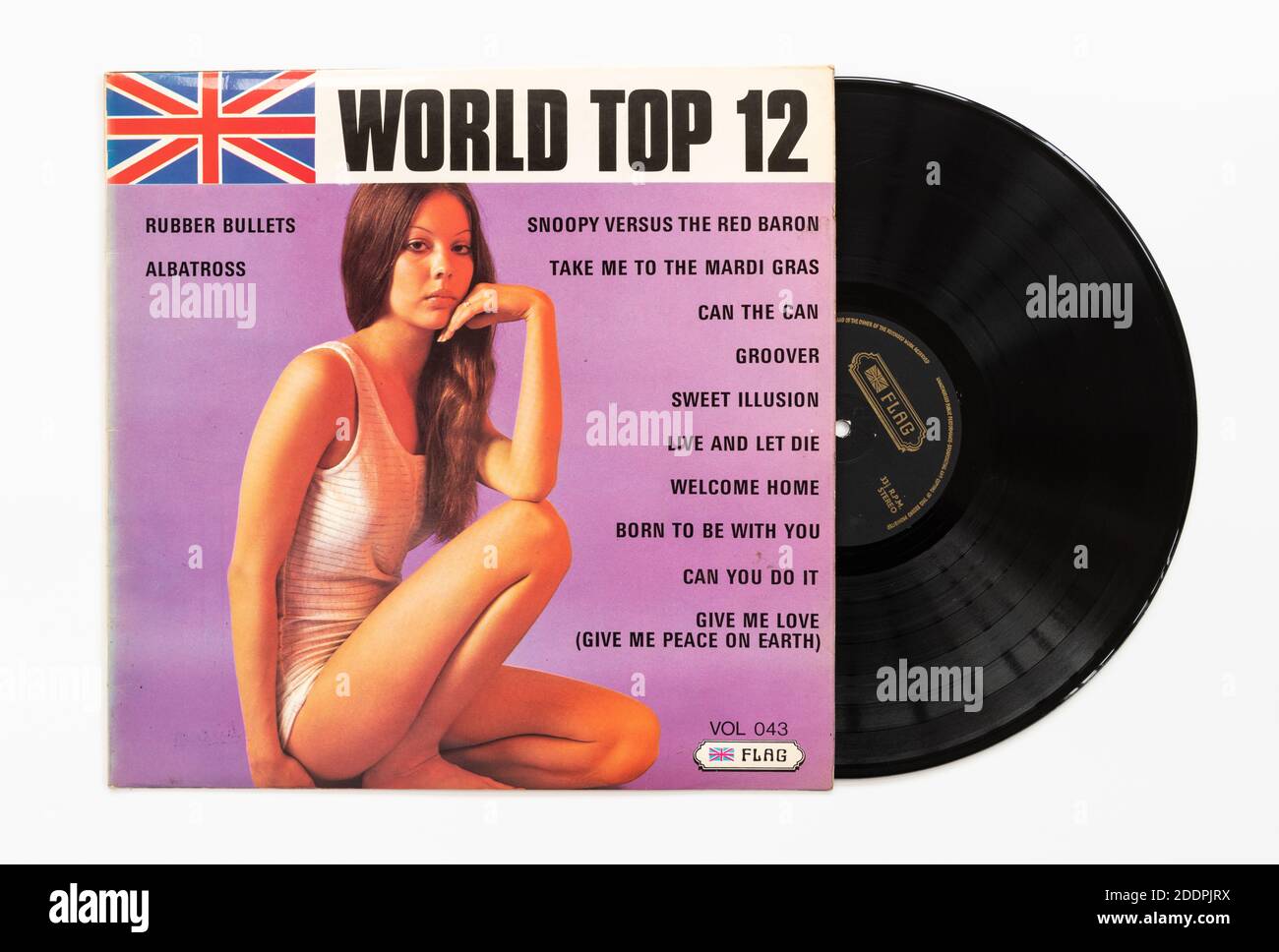 I record di bandiera hanno colpito le copertine dell'album World Top 12 album 1973 Foto Stock