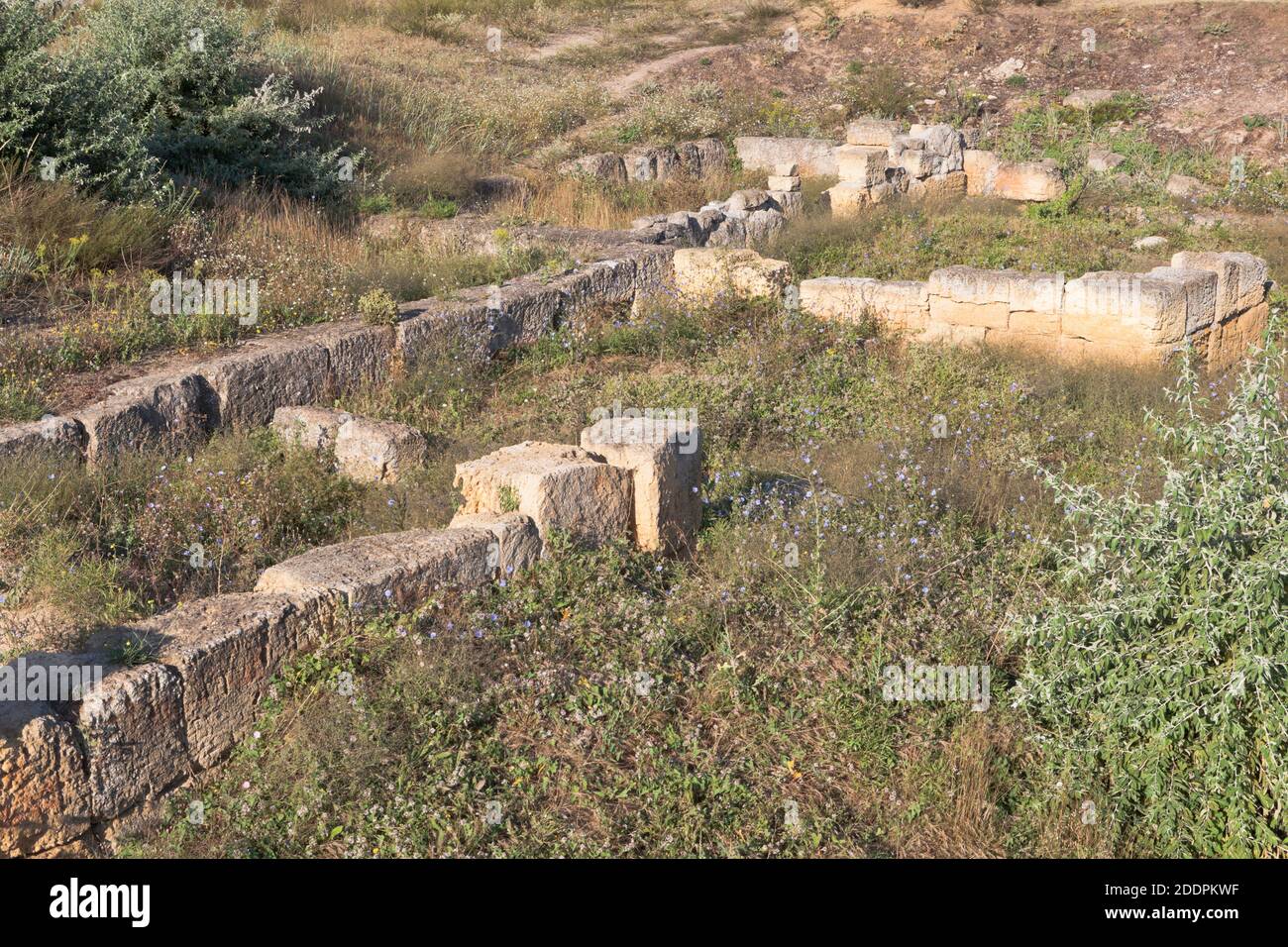 Resti dell'insediamento greco-scita Chaika vicino al villaggio di Zaozernoe, Evpatoria, Crimea, Russia Foto Stock