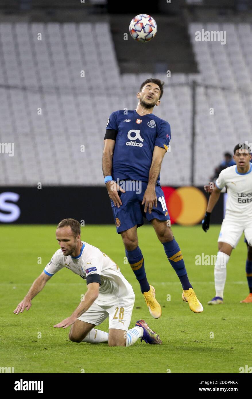 Marko Grujic di Porto, Valere Germain di Marsiglia durante la UEFA Champions League, partita di calcio del gruppo C tra Olympique de / LM Foto Stock