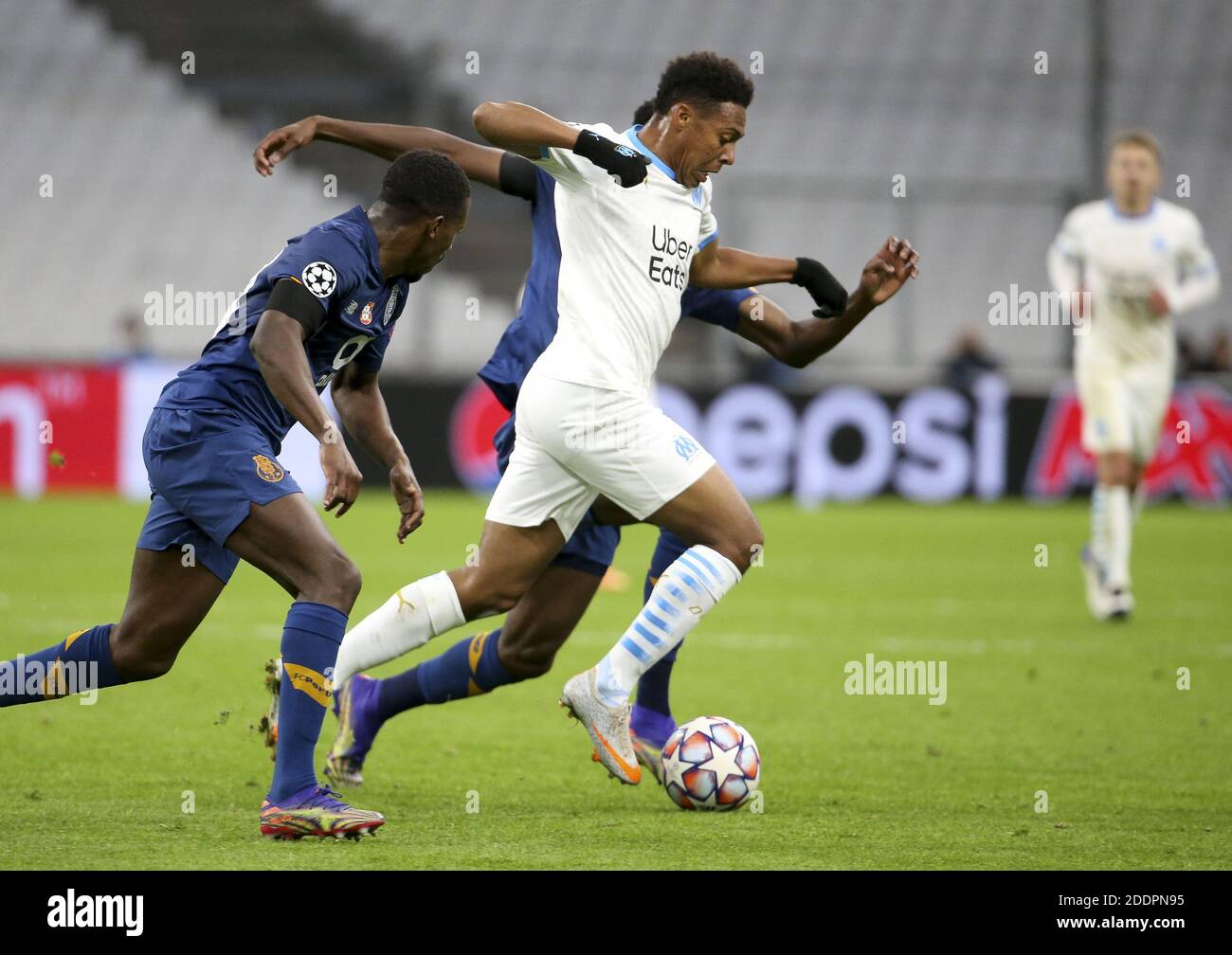 Marley Ake di Marsiglia durante la UEFA Champions League, partita di calcio del Gruppo C tra Olympique de Marseille e FC Porto ON / LM Foto Stock