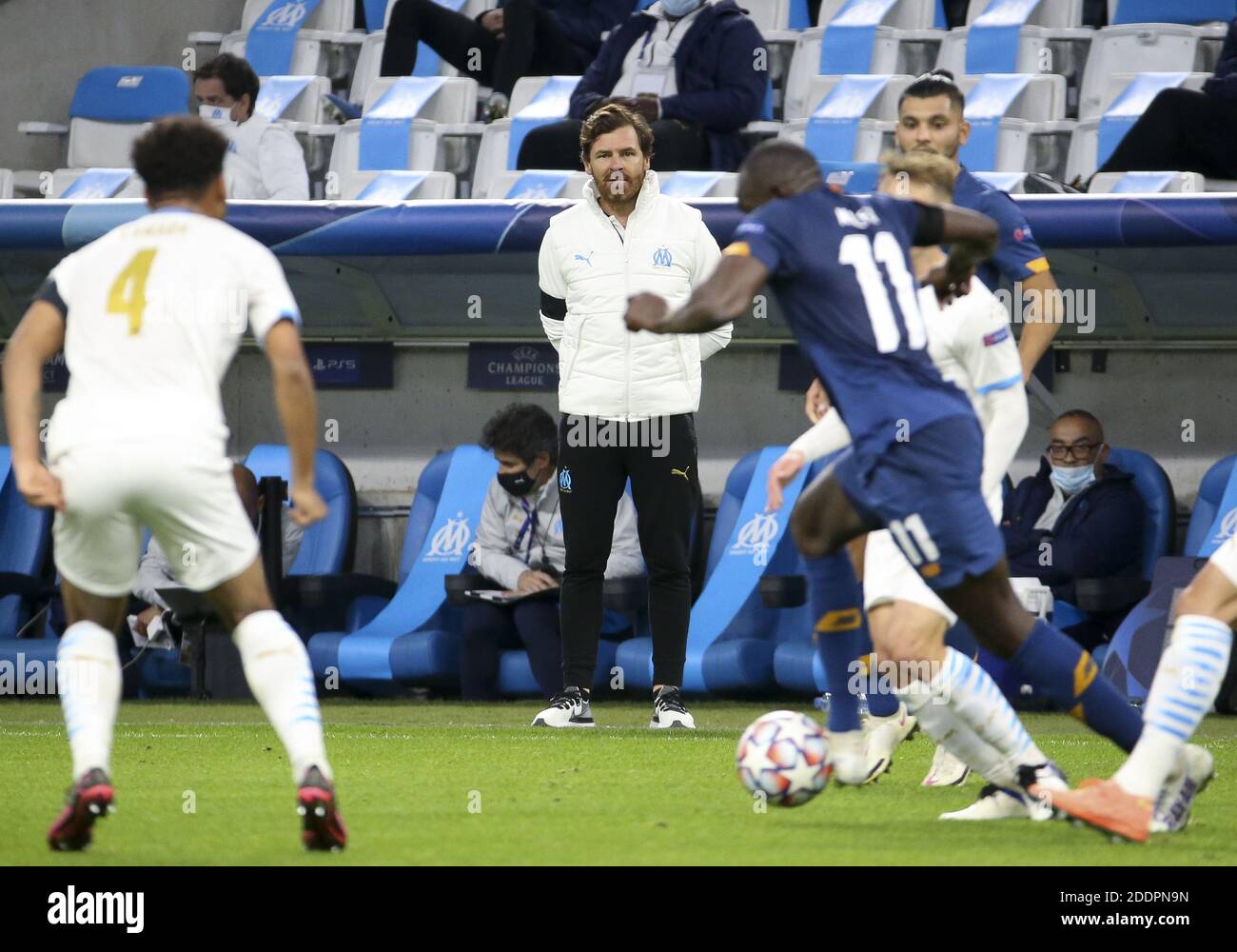 Coach of Olympique de Marseille Andre Villas-Boas durante la UEFA Champions League, partita di calcio del gruppo C tra Olympique de / LM Foto Stock