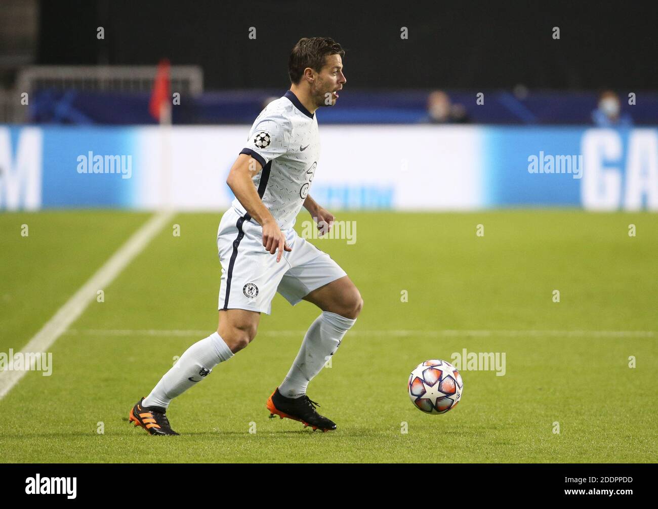 Cesar Azpilicueta di Chelsea durante la UEFA Champions League, partita di calcio del Gruppo e tra Stade Rennais e Chelsea su Novem / LM Foto Stock