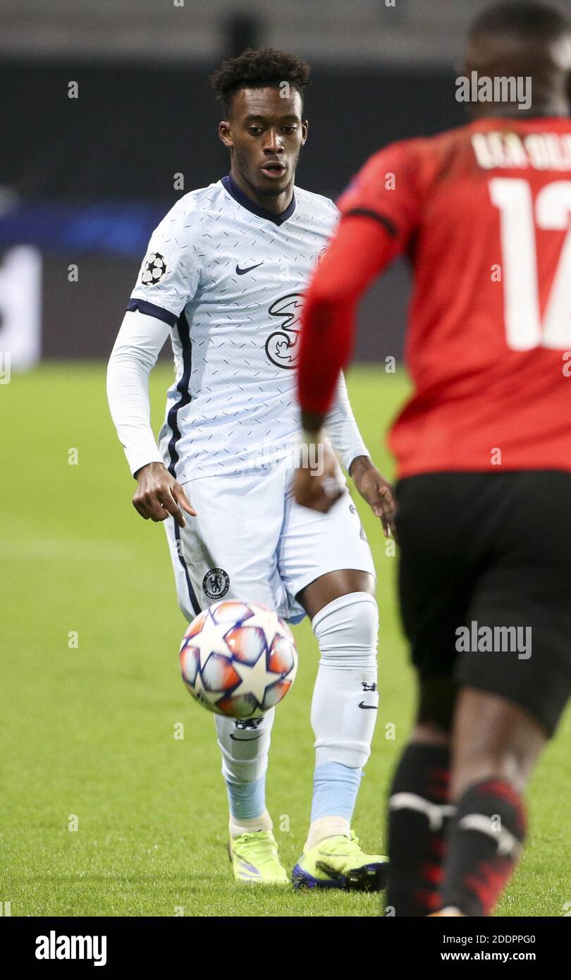 Callum Hudson-Odoi di Chelsea durante la UEFA Champions League, partita di calcio del Gruppo e tra Stade Rennais e Chelsea su nove / LM Foto Stock