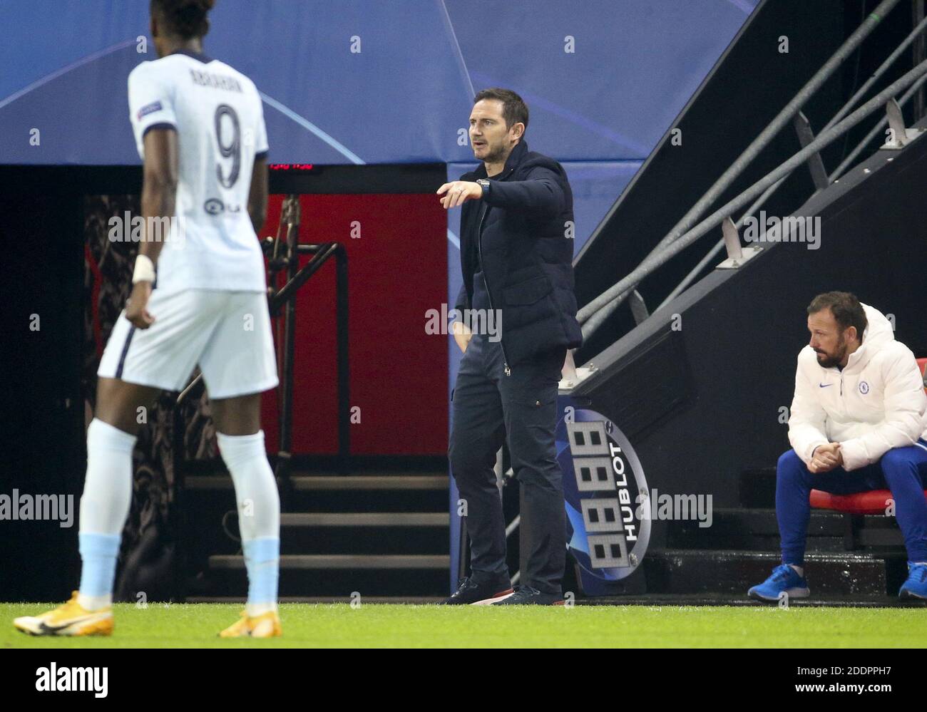 Allenatore di Chelsea Frank Lampard durante la UEFA Champions League, partita di calcio del Gruppo e tra Stade Rennais e Chelsea il novembre / LM Foto Stock