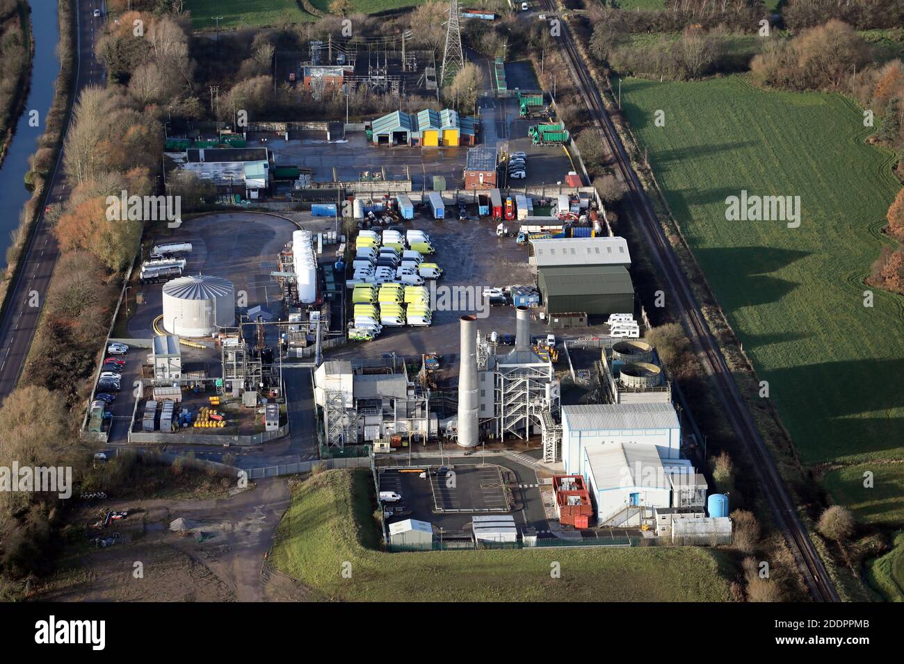 Vista aerea dell'impianto chimico di Brenntag a Middlewich, Cheshire, Regno Unito Foto Stock