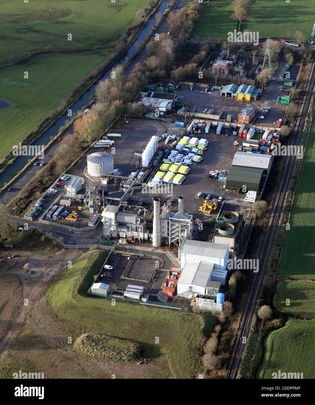 Vista aerea dell'impianto chimico di Brenntag a Middlewich, Cheshire, Regno Unito Foto Stock