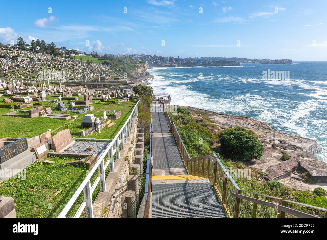 Sydney, Australia - persone che camminano lungo la Coogee fino alla passeggiata costiera di Bondi. Questa famosa passeggiata costiera si estende per sei km nei sobborghi orientali di Sydney. Foto Stock