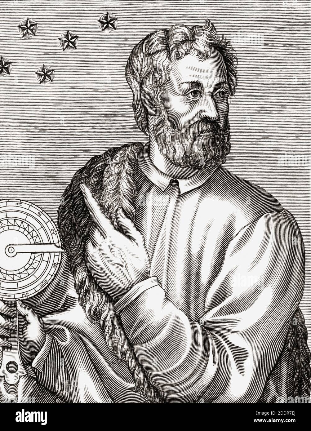 Cristoforo Colombo, 1451 – 1506. esploratore italiano, navigatore, colonista e primo governatore delle Indie. Dopo un'incisione di Nicolas de Larmessin. Foto Stock
