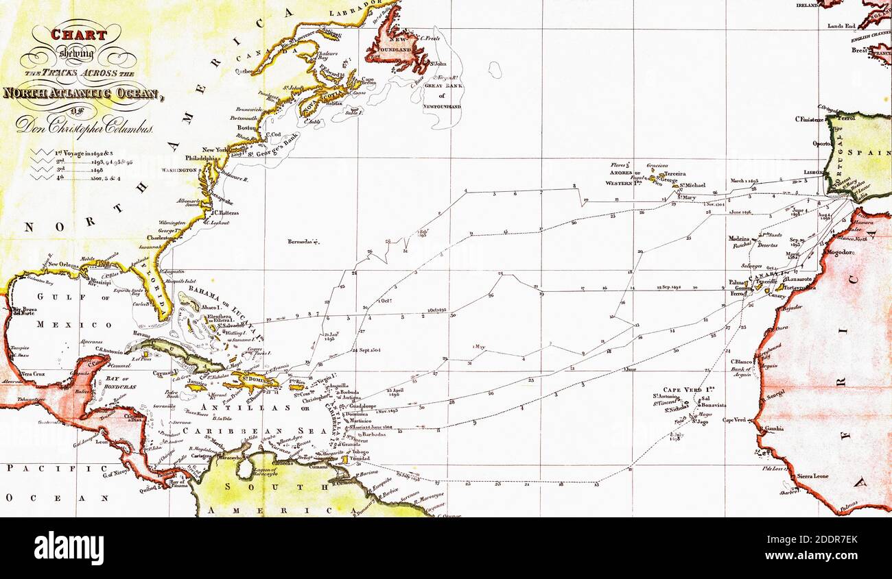 Christopher columbus map immagini e fotografie stock ad alta ...