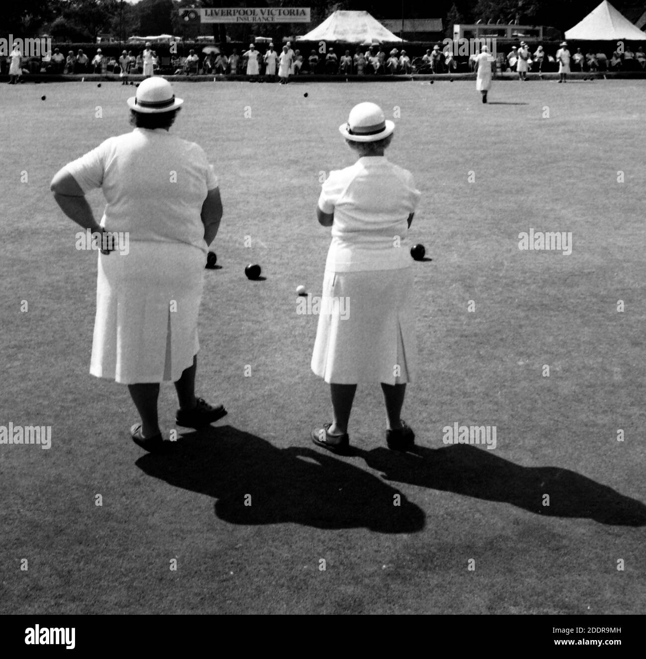 Scene del Ladies Crown Green Bowls Championship a Worthing nel 1989. Foto di Tony Henshaw Foto Stock