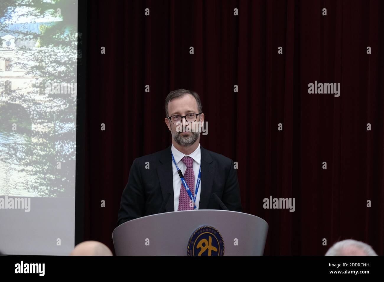 Taipei, Taiwan. 26 Nov 2020. Olivier Blachier, presidente di Air liquide far Eastern durante la conferenza stampa sul lancio internazionale del programma di internship internazionale (vie) Taiwan-francese. Taipei, Taiwan. 26 novembre 2020. (Foto di Walid Berrazeg/Sipa USA) Credit: Sipa USA/Alamy Live News Foto Stock