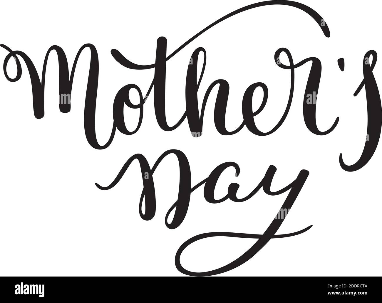 Scritta a mano Festa della mamma. Modello biglietto d'auguri, poster. Illustrazione Vettoriale