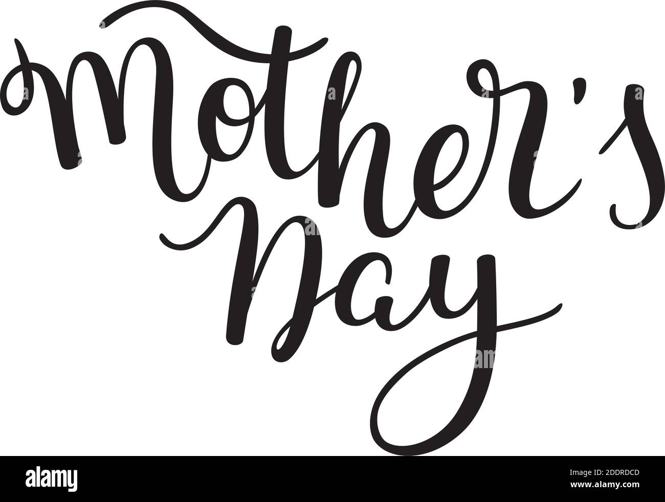 Scritta a mano Festa della mamma. Modello biglietto d'auguri, poster. Illustrazione Vettoriale