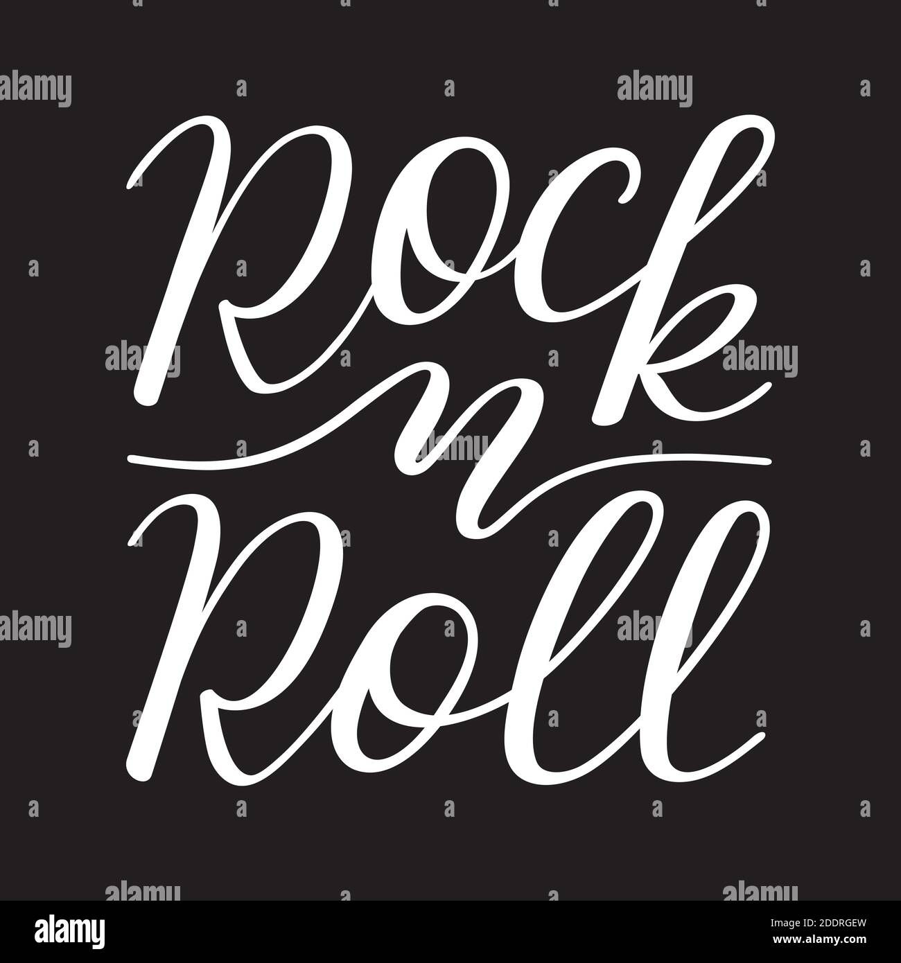 Scritta a mano Rock and roll. Stampa di modelli, striscioni, poster. Illustrazione Vettoriale