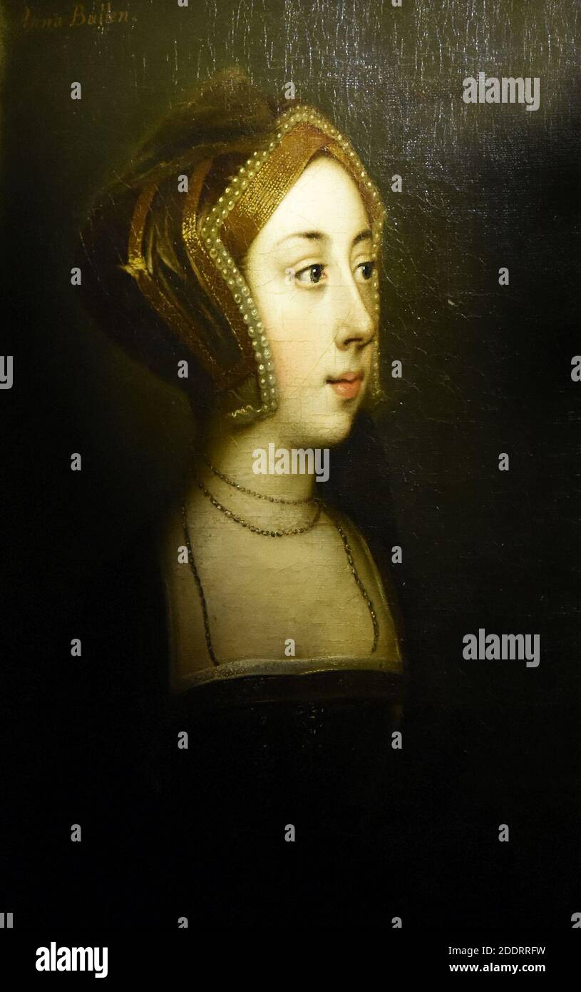 Kopie naar Hans Holbein de Jonge (1497of98-1543) - Anne Bullen (Anne Boleyn) - Castello di Hever 8-05-2017 11-48-55. Foto Stock