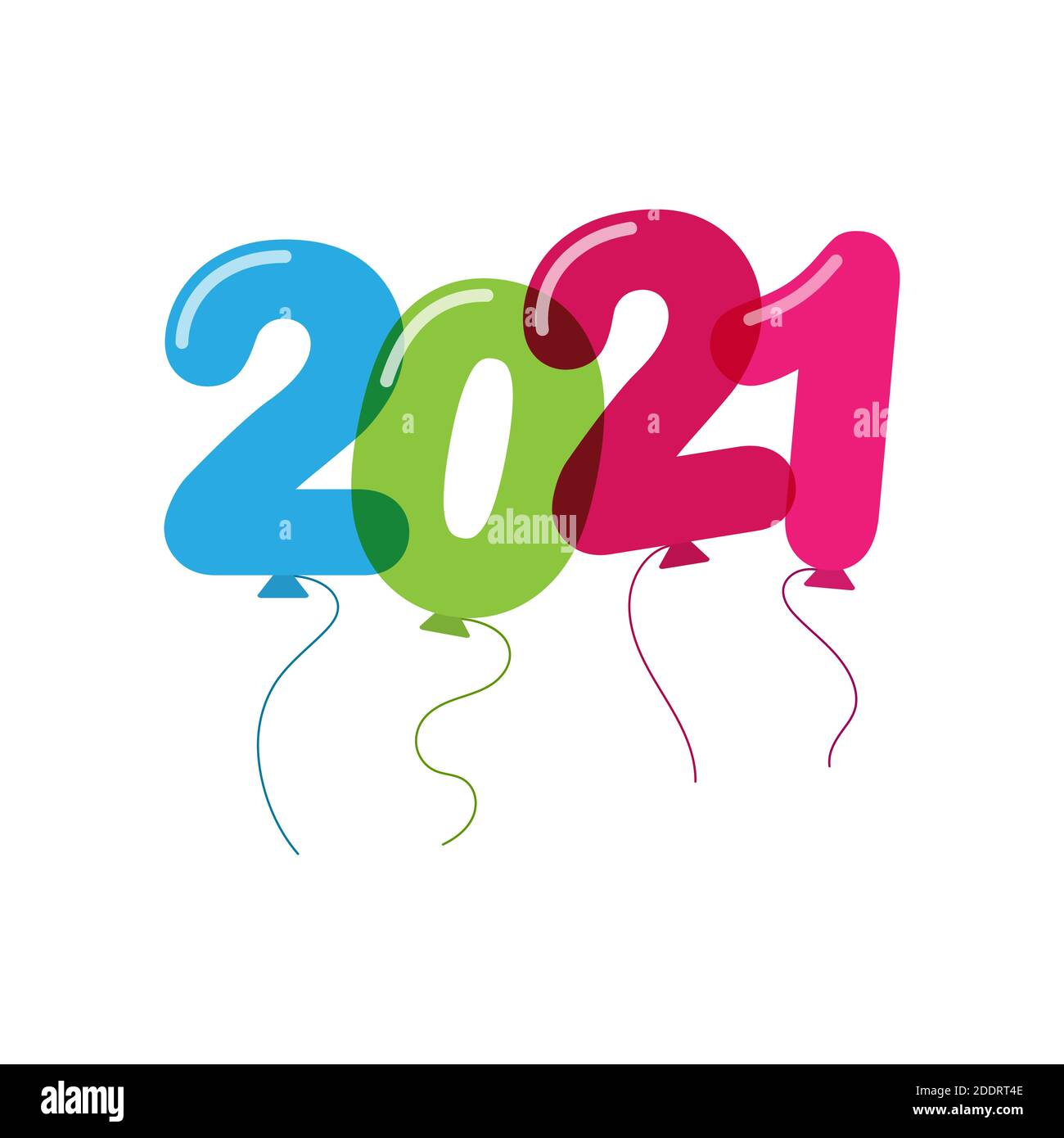 2021. Bollature sotto forma di numeri. Design piatto Illustrazione Vettoriale