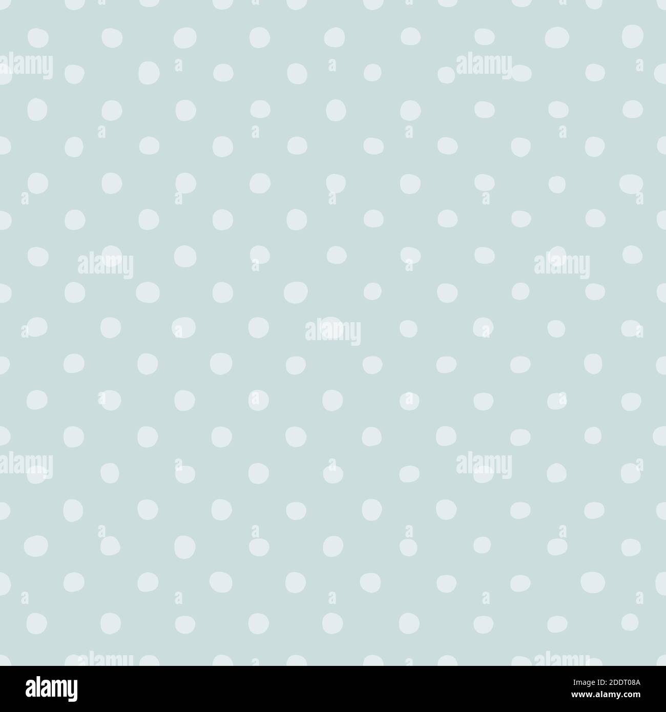 Disegno a mano vettore a punti blu Polka modello senza giunture Illustrazione Vettoriale