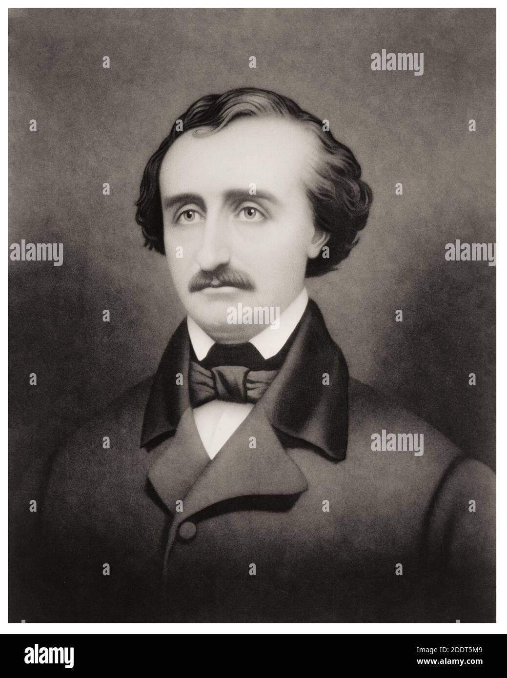 Edgar Allan PoE, ritratto testa e spalle, rivolto verso la parte anteriore. Di William Sartain. Edgar Allan PoE 1896 Edgar Allan PoE (1809 – 1849) è stato un Foto Stock