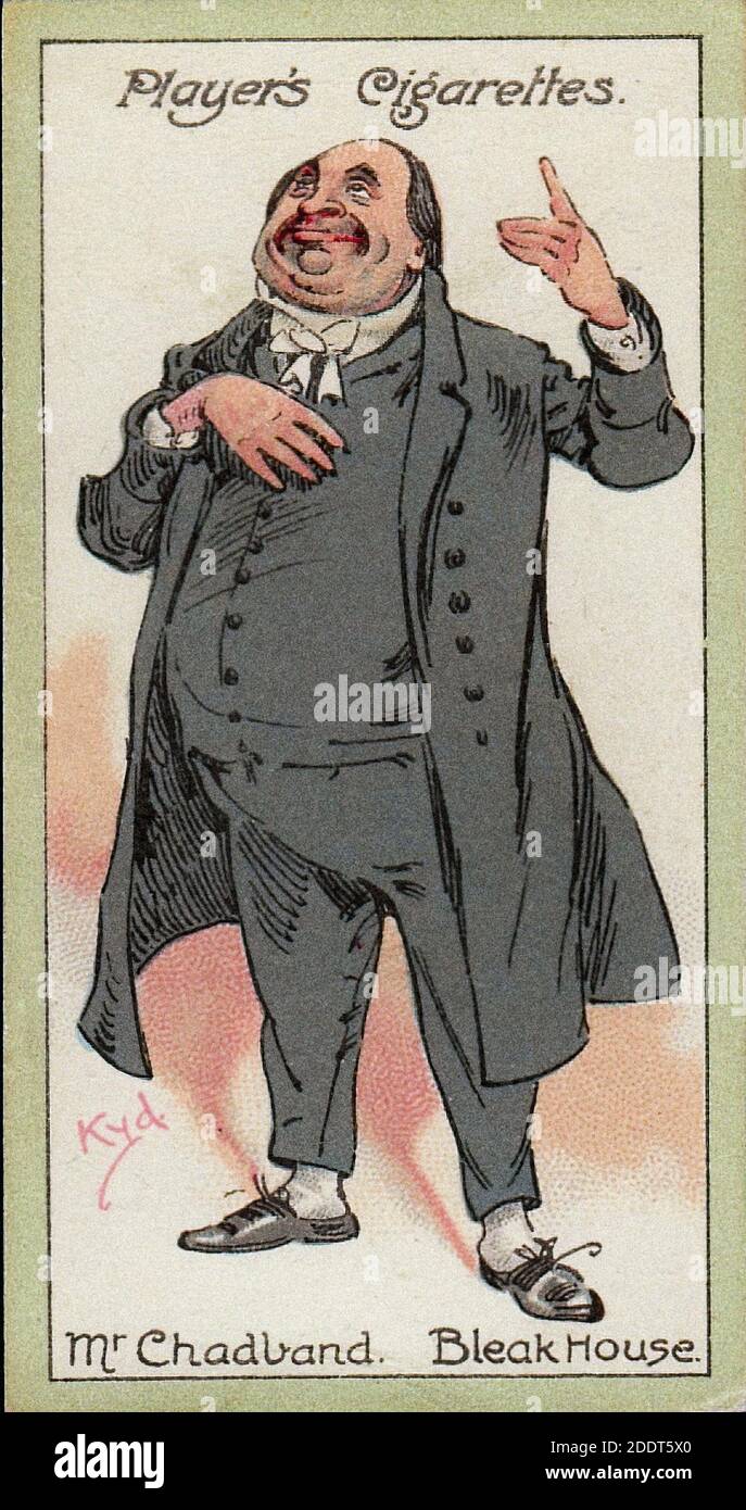 Carte di sigarette antiche. Giocatori sigarette (serie di caratteri da Dickens ). Onorevole Chadband, Bleak House. Inghilterra. Opera di 'Kyd' (Joseph Clayton Cl Foto Stock