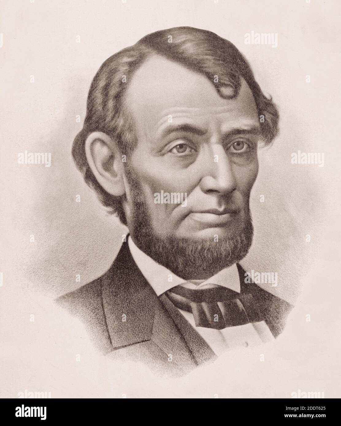 Ritratto del presidente Abraham Lincoln. Abraham Lincoln (1809 – 1865) è stato uno statista e avvocato statunitense che ha ricoperto il ruolo di sedicesimo presidente dell'unità Foto Stock