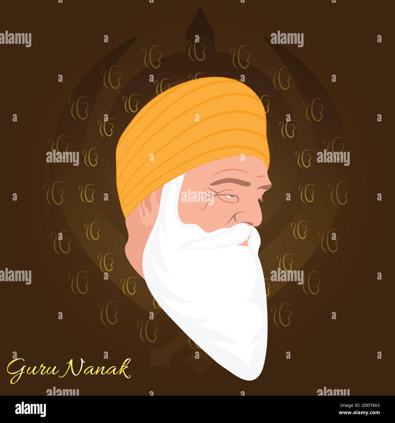 Illustrazione vettoriale per Guru Nanak Jayanti l'anniversario di nascita di Guru Nanak dev ji. Disegno astratto. Illustrazione Vettoriale
