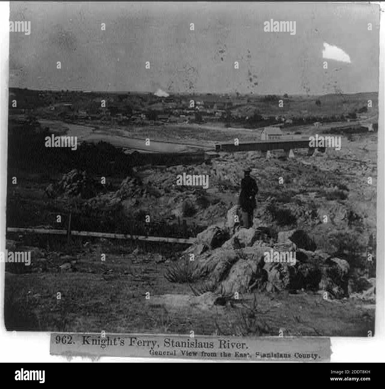 Cavaliere del traghetto, Stanislao di fiume - vista generale da est, Stanislao County Foto Stock