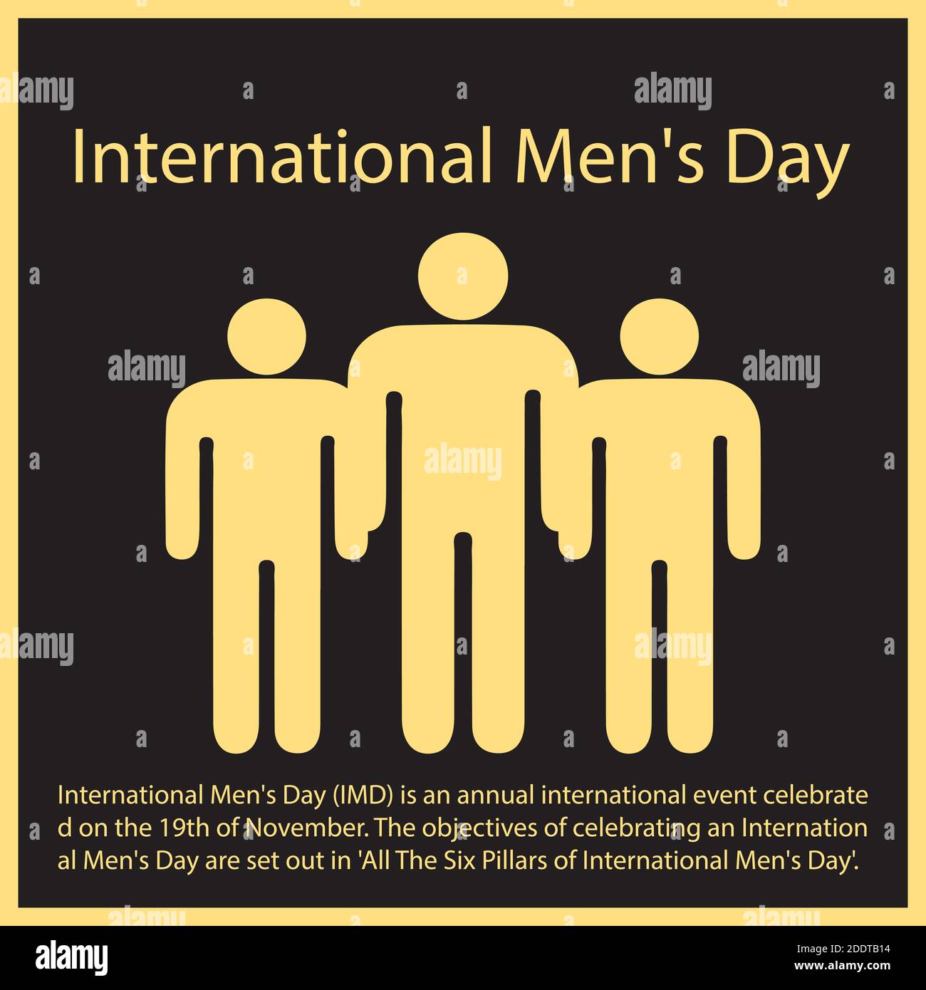 International Men's Day (IMD) è un evento internazionale annuale celebrato il 19 novembre. Illustrazione Vettoriale