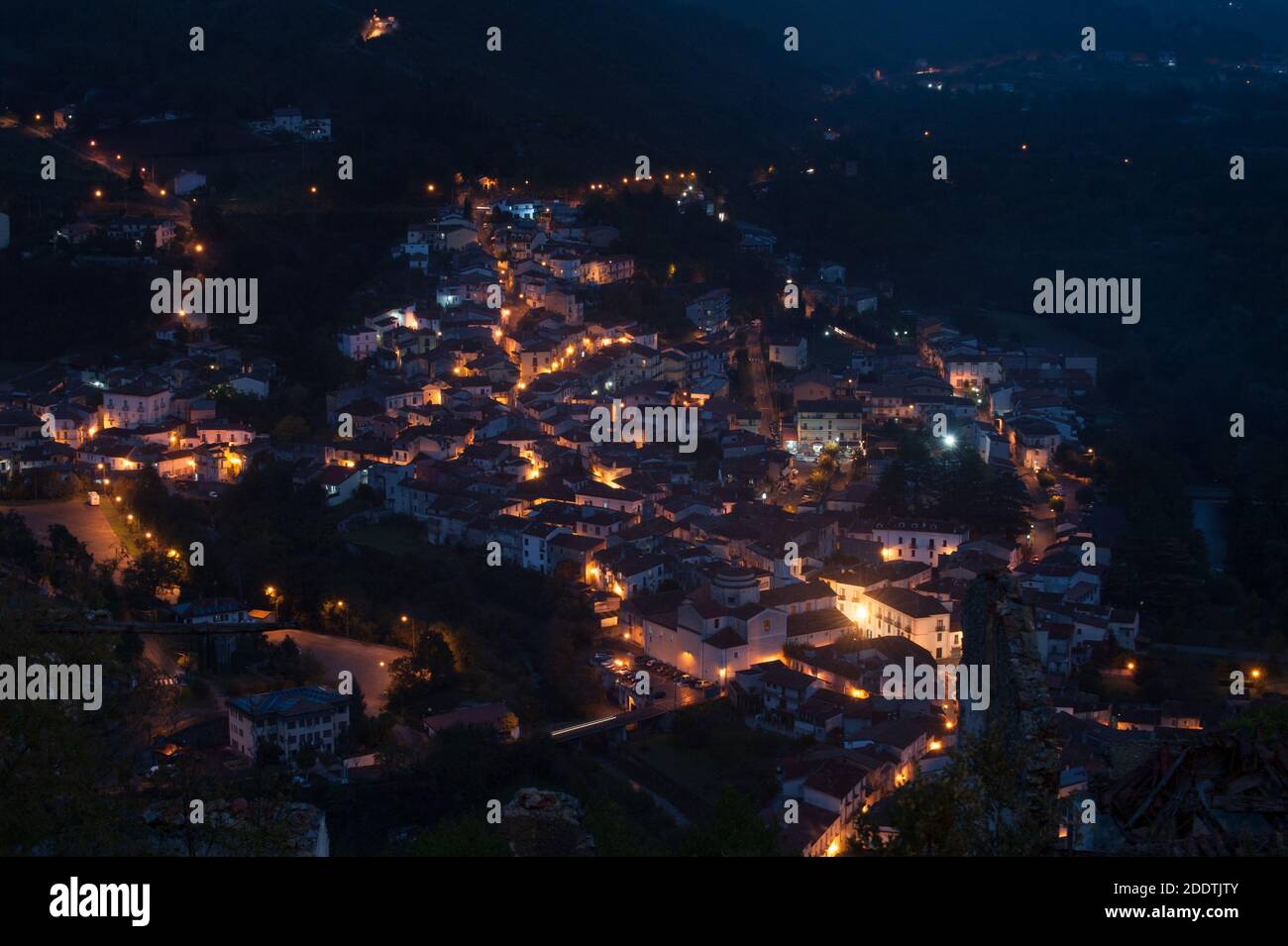 Vista su Laino Borgo (Provincia di Matera, Basilicata) Foto Stock