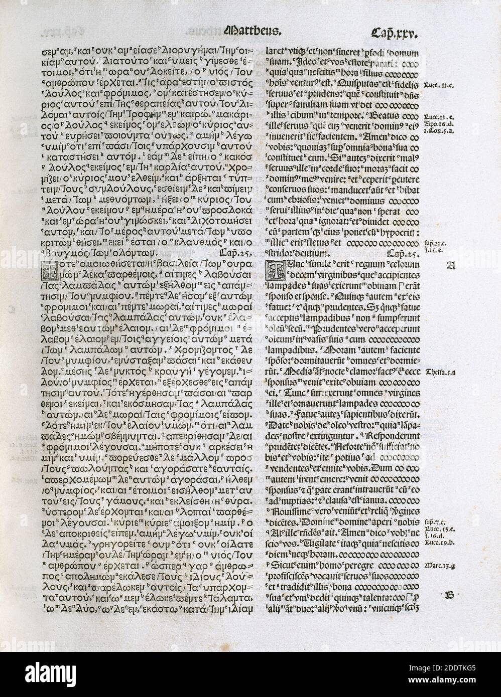 Francisco Jiménez de Cisneros (1436-1517). Cardinale spagnolo. Bibbia completa dei poliglot. Stampato ad Alcala de Henares nel 1514-1517. Solo nel 1520, dopo aver ricevuto l'autorizatione da Roma (Papa Leone X), il libro fu distribuito. Foto Stock