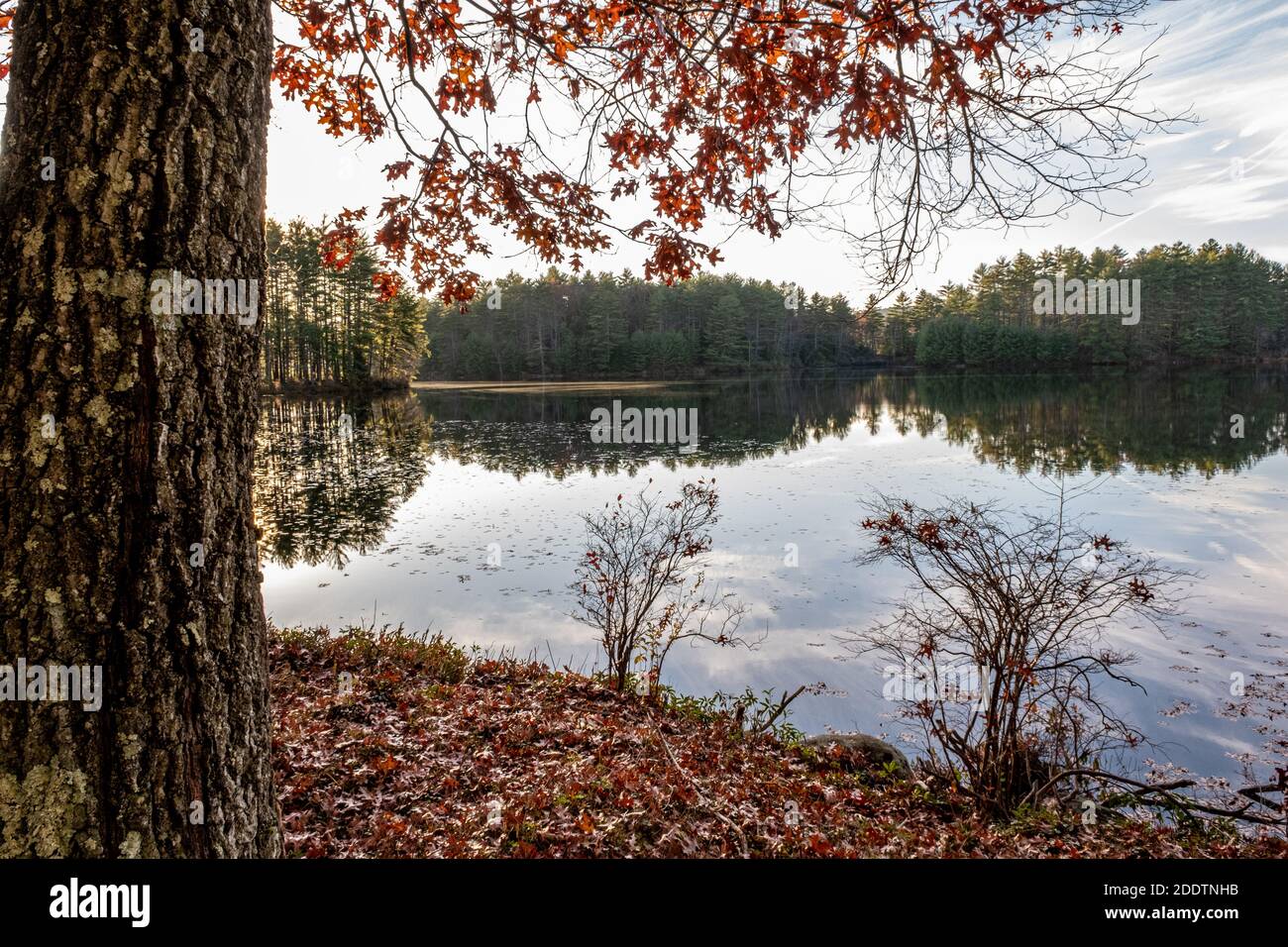 Il lago artificiale di Quabbin, un tempo quattro città prese dal Commonwealth del Massachusetts per creare un approvvigionamento idrico per il Massachusetts orientale Foto Stock