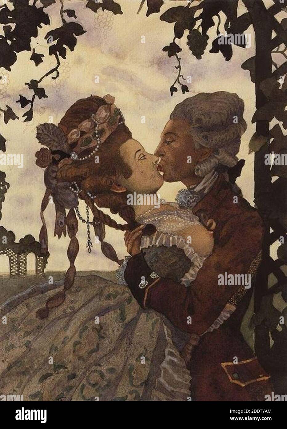 Konstantin Somov A Kiss 1914. Foto Stock