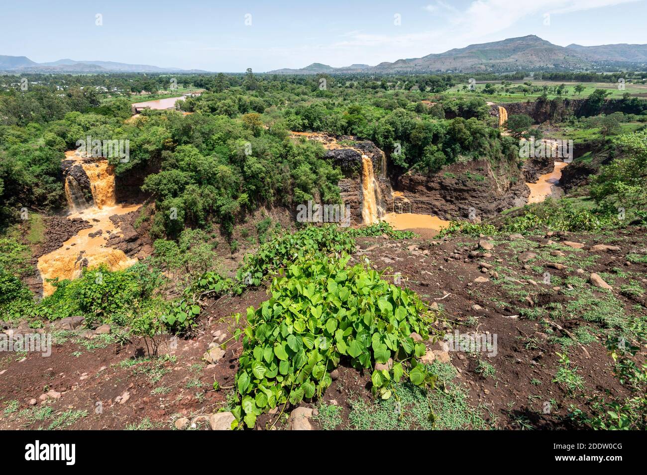 Le cascate blu del Nilo o Tis Abay vicino Tissisat in Etiopia del Nord Foto Stock