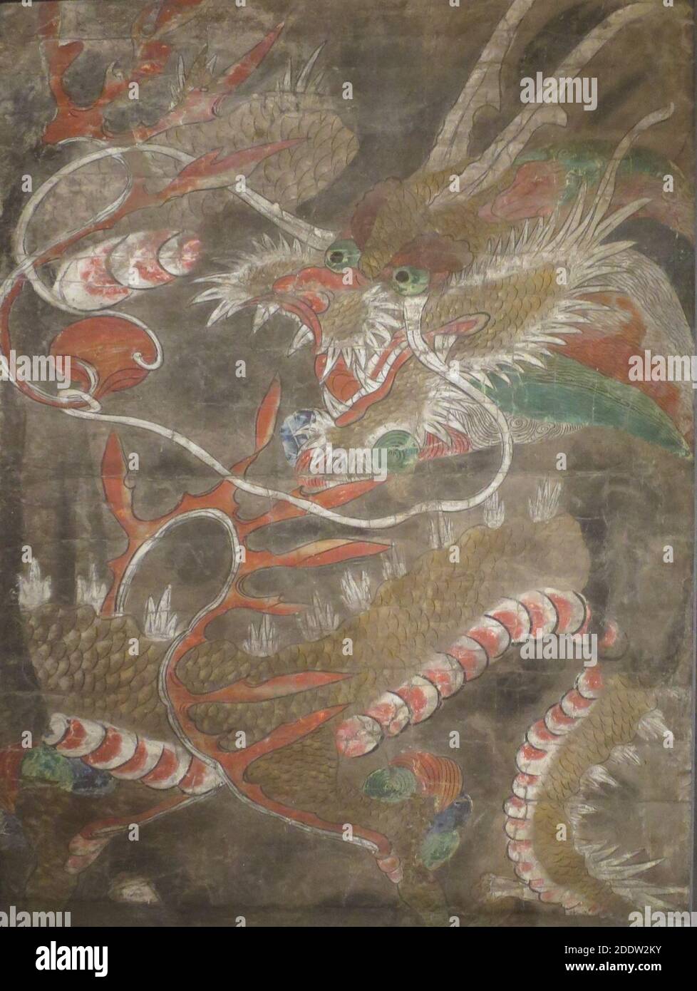 Inchiostro coreano e pittura a colori di drago, 18 ° secolo, dinastia Chosôn, Honolulu Academy of Arts Foto Stock
