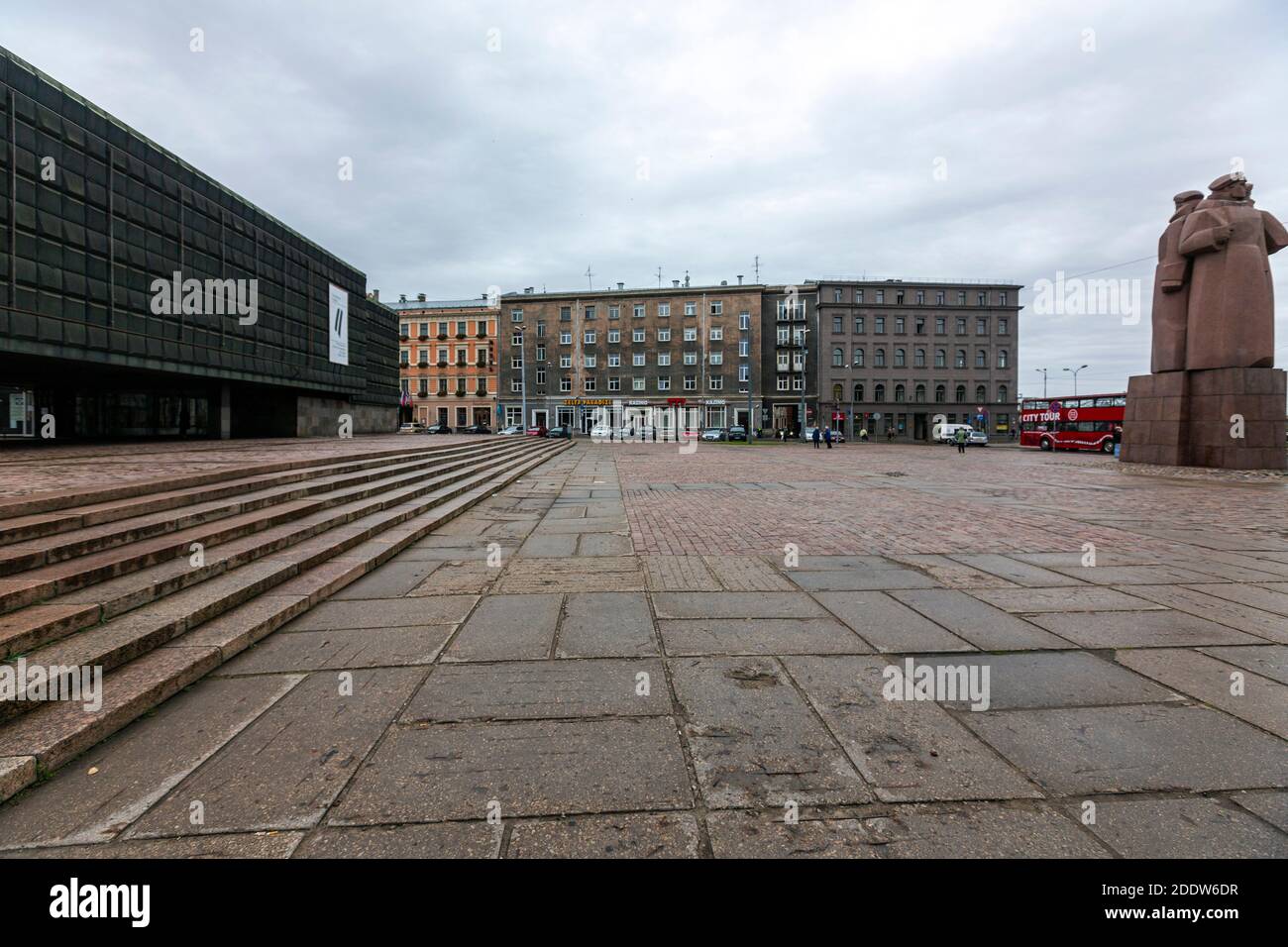 Monumento ai Riflemen lettone, Latviešu strēlnieku Laukums, riga, Lettonia Foto Stock