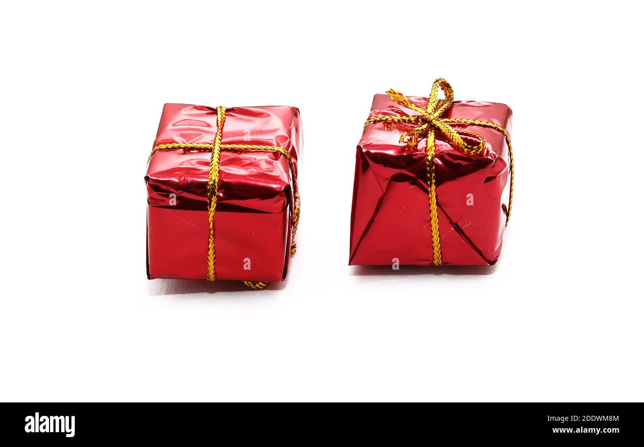 Set di scatole regalo. Collezione regali regali realistici Foto Stock