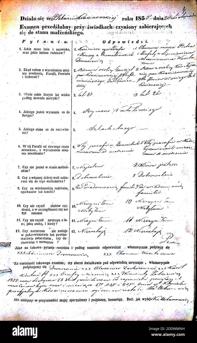 Krekenavos RKB 1855-1860 PS apklausos knyga 018. Foto Stock