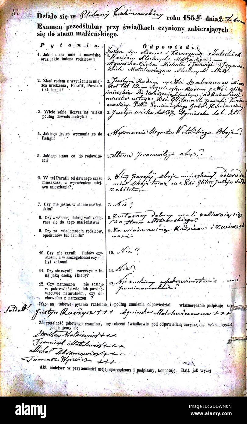 Krekenavos RKB 1855-1860 PS apklausos knyga 143. Foto Stock