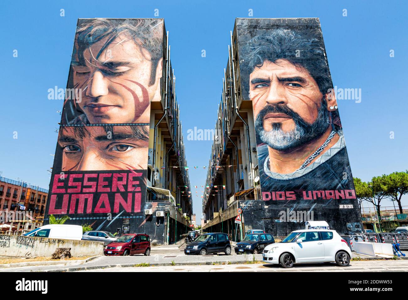 Napoli (Italia) - il tema è El 'Pibe de Oro' Dei murales dedicati a Maradona a Napoli Foto Stock