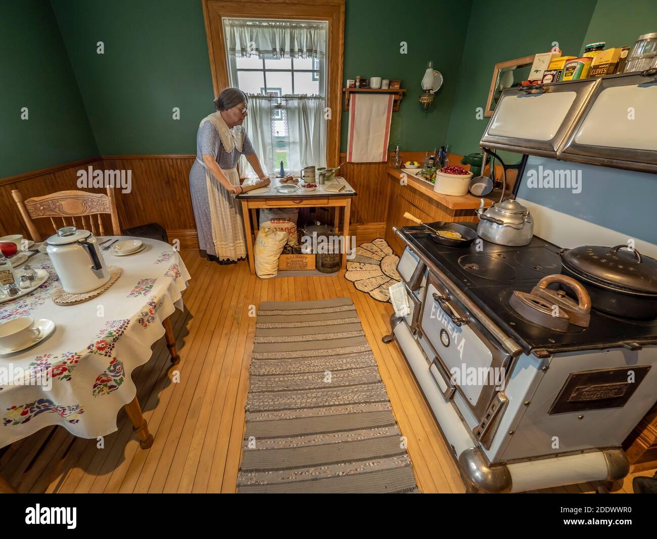 Cucina, Lighthouse Keeper's Quarters, Great Lakes Shipwreck Museum, Paradise, Michigan. Foto Stock