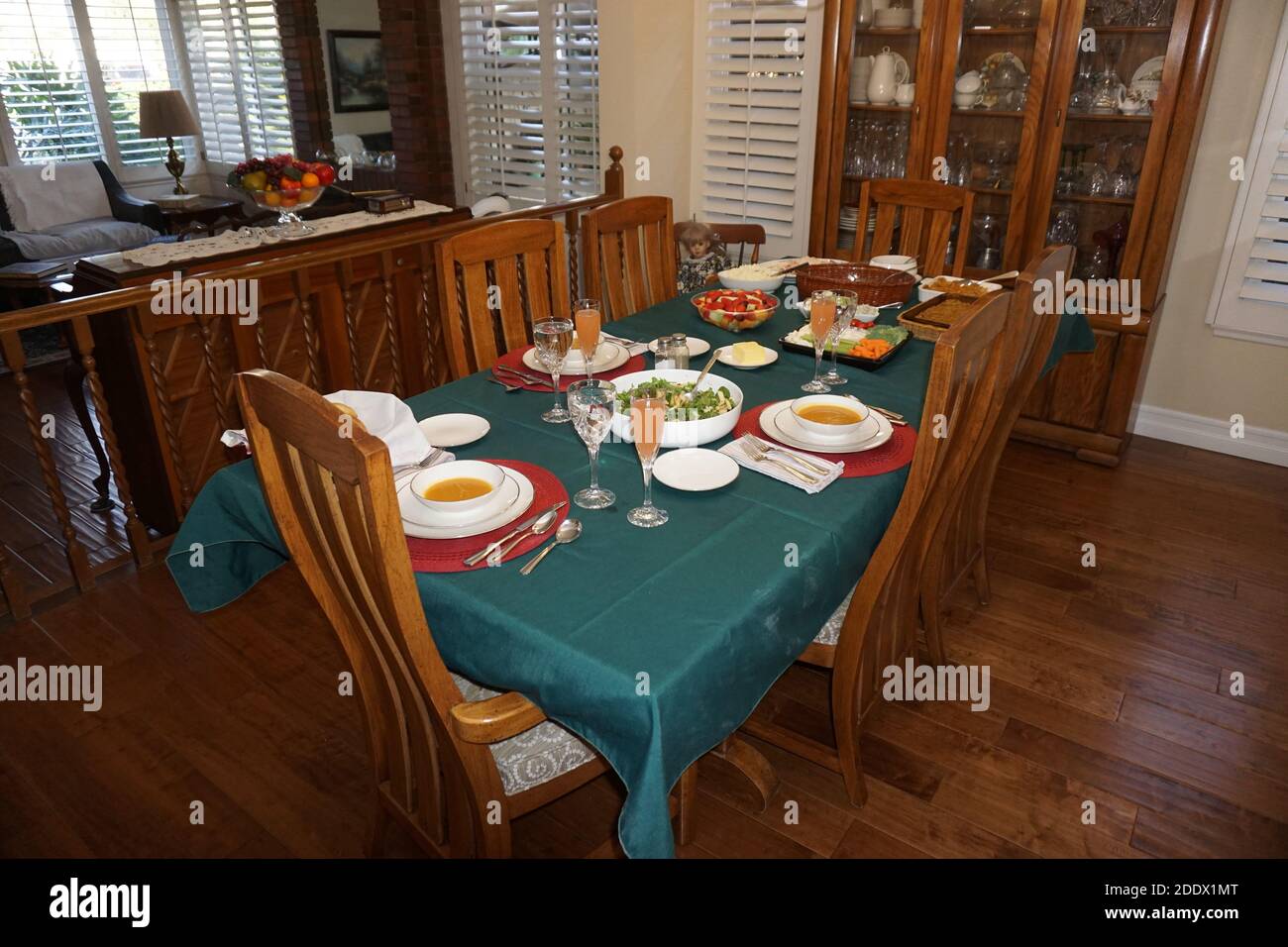 COVID ridotto dimensioni cena del Ringraziamento Foto Stock