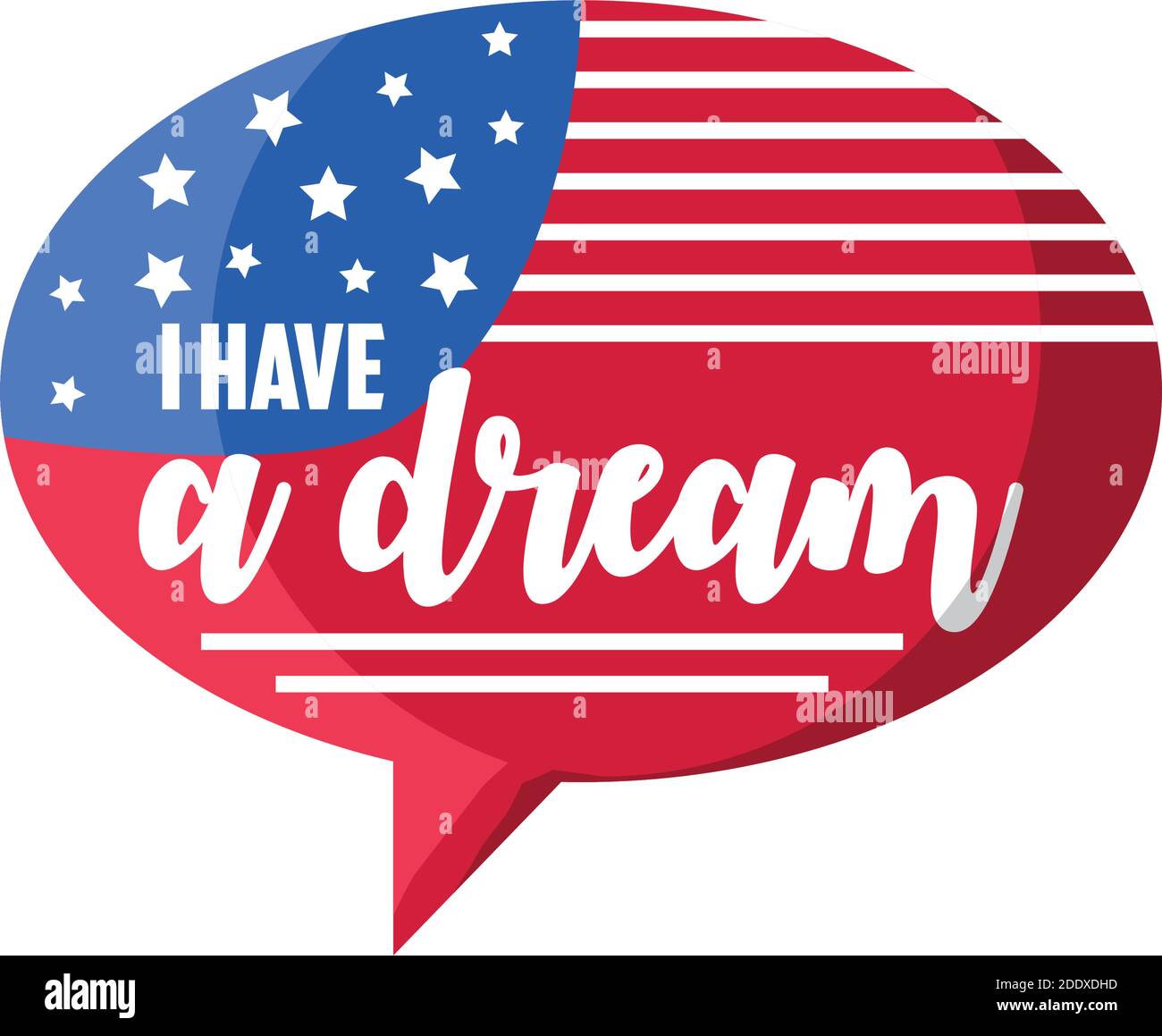 Martin Luther King Day, ho un sogno americano bandiera discorso bolla illustrazione vettore Illustrazione Vettoriale