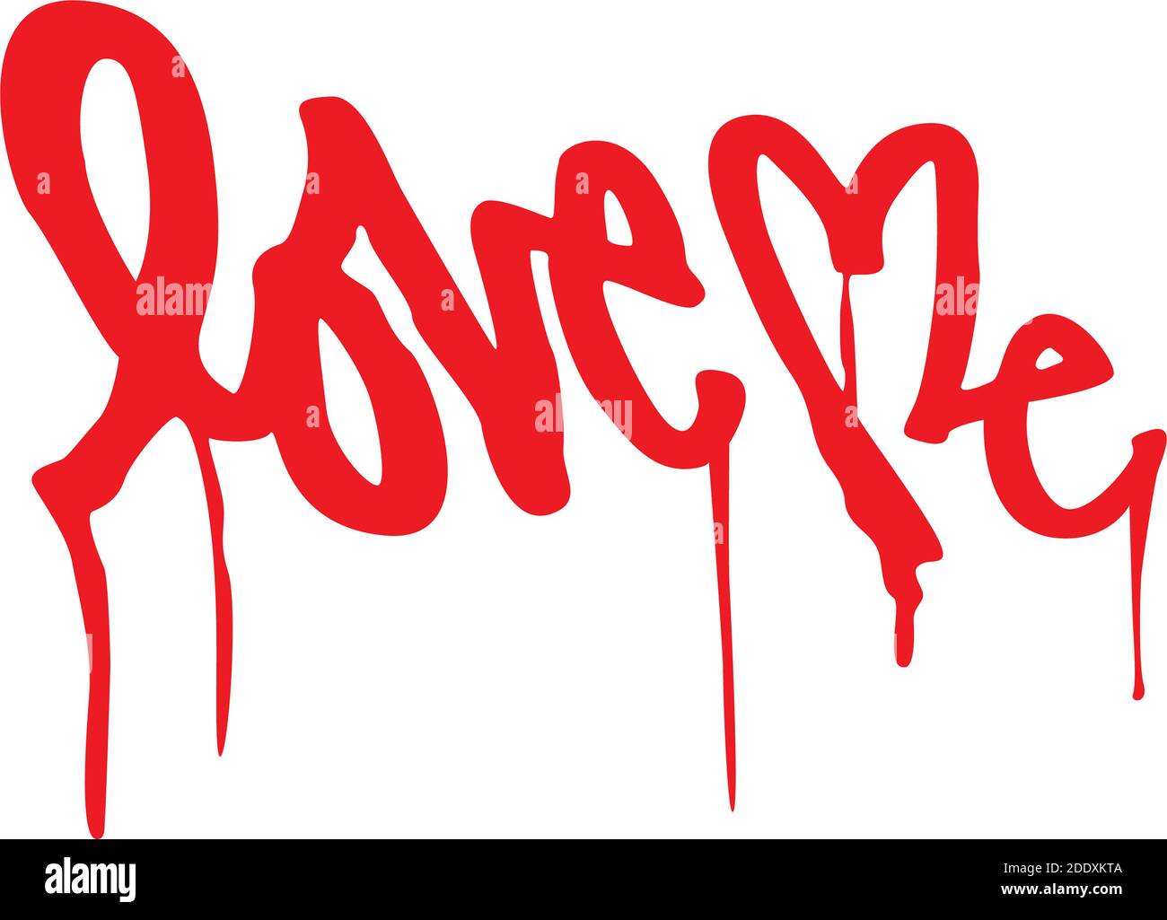 Mi piace il testo scritto in stile graffiti. Illustrazione grafica vettoriale art. Scritta a forma di cuore. Foto Stock