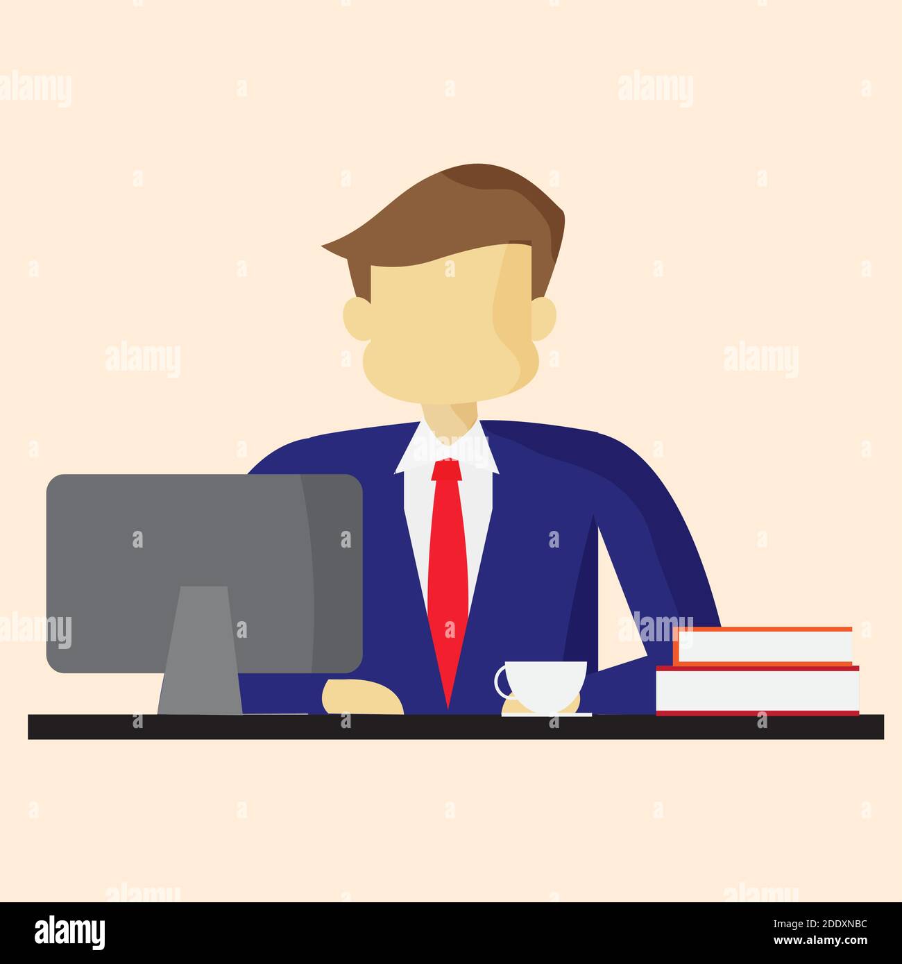 Vettore di illustrazione dei caratteri di Office MAN. Uomo d'affari. Illustrazione Vettoriale