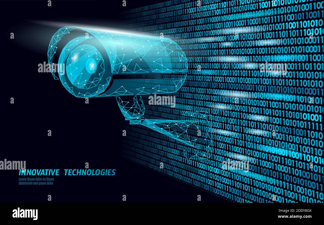 Telecamera mobile CCTV con controllo della privacy. Monitor di pericolo video per smartphone per la sicurezza aziendale. Illustrazione vettoriale del concetto di avvertenza sulla privacy dell'apparecchiatura Illustrazione Vettoriale