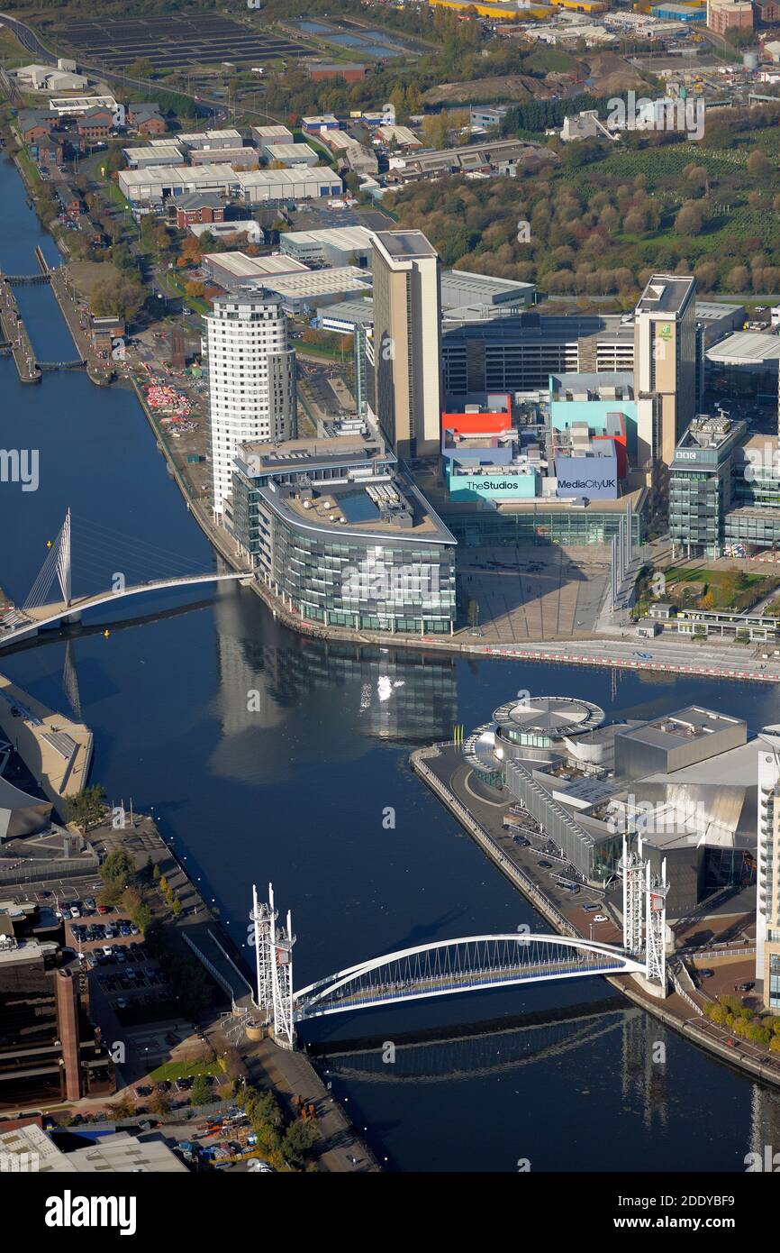 Fotografia aerea Manchester - Trafford Park & Salford Quays Foto Stock