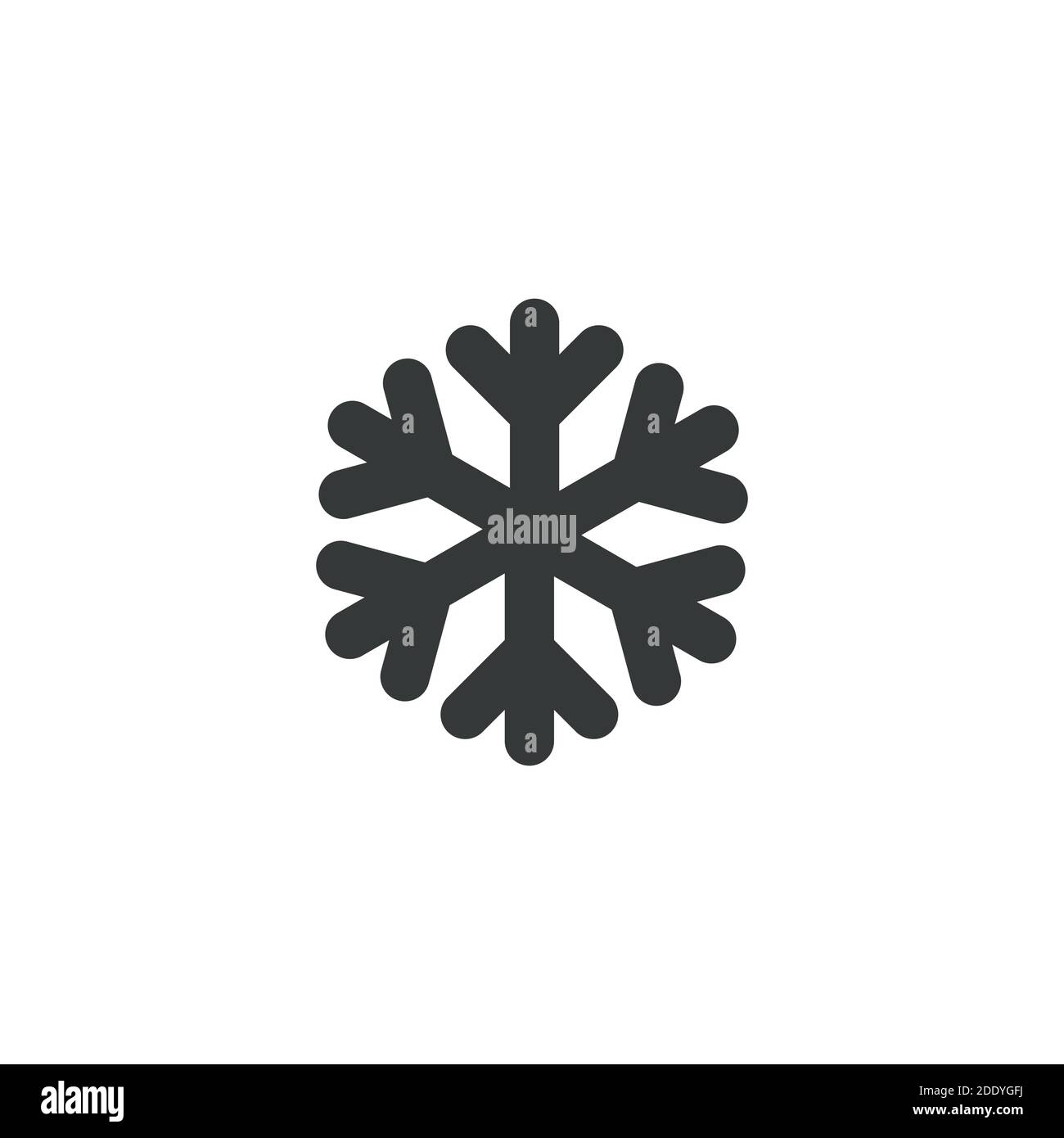 Icona vettore fiocco di neve isolata su sfondo bianco. Illustrazione Vettoriale