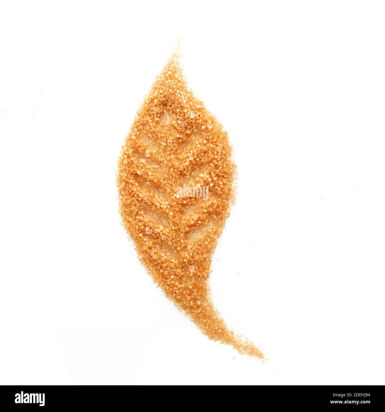 Zucchero di canna a forma di foglia isolato su bianco sfondo Foto Stock
