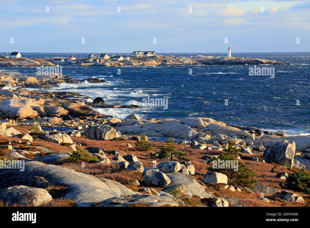 Il paesaggio glaciale di Peggy's Cove, Nuova Scozia, Canada Foto Stock