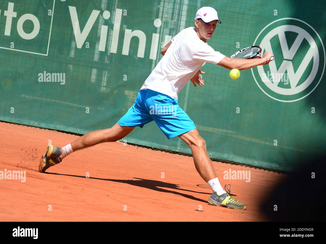 2014-08-02. Lukas Mugevičius è un tennista lituano professionista Foto Stock